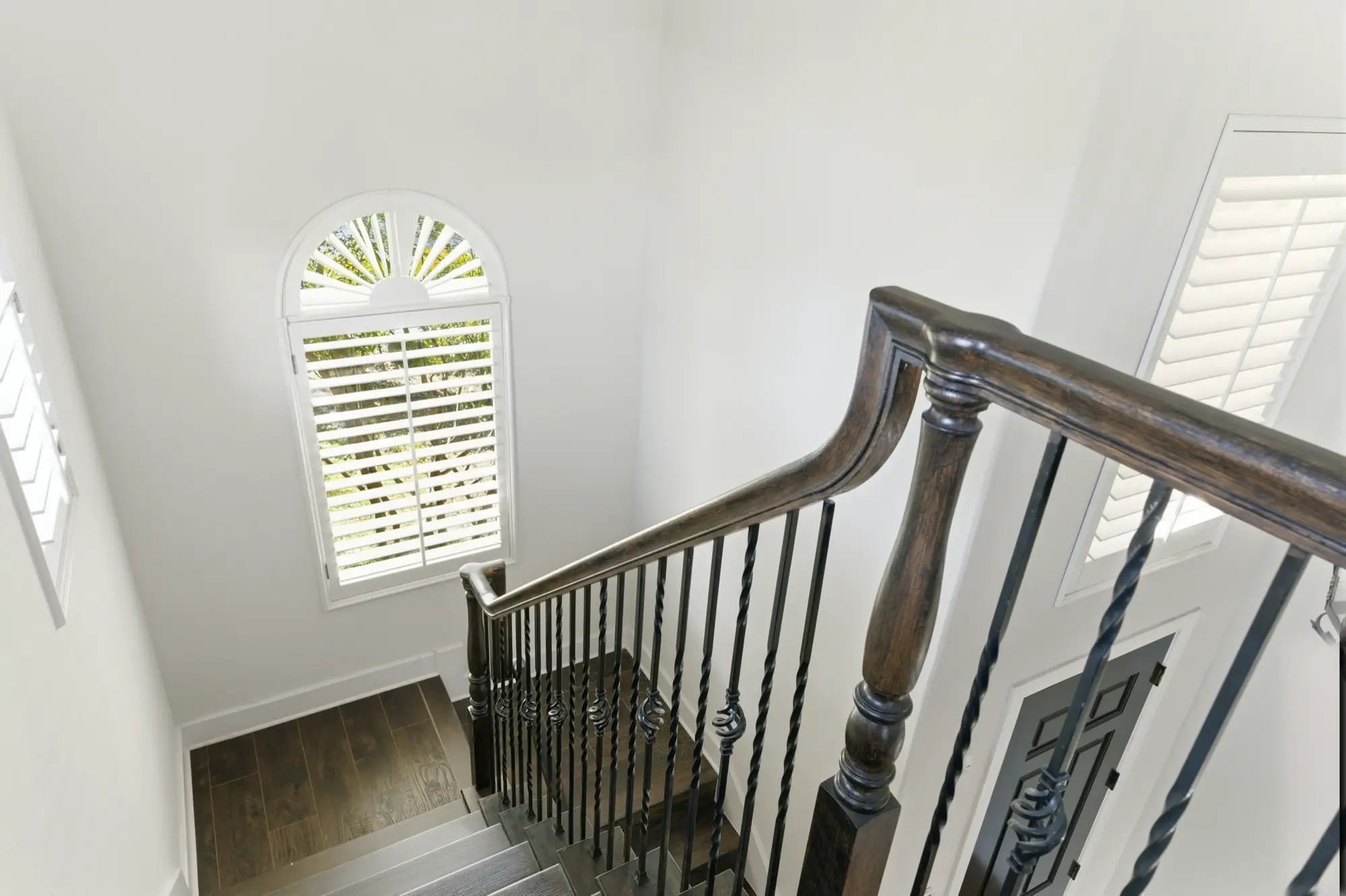 Staircase with iron railing